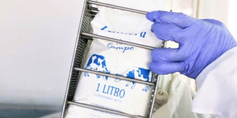Técnicos del INTA envasan leche y la pasteurizan dentro del mismo envase