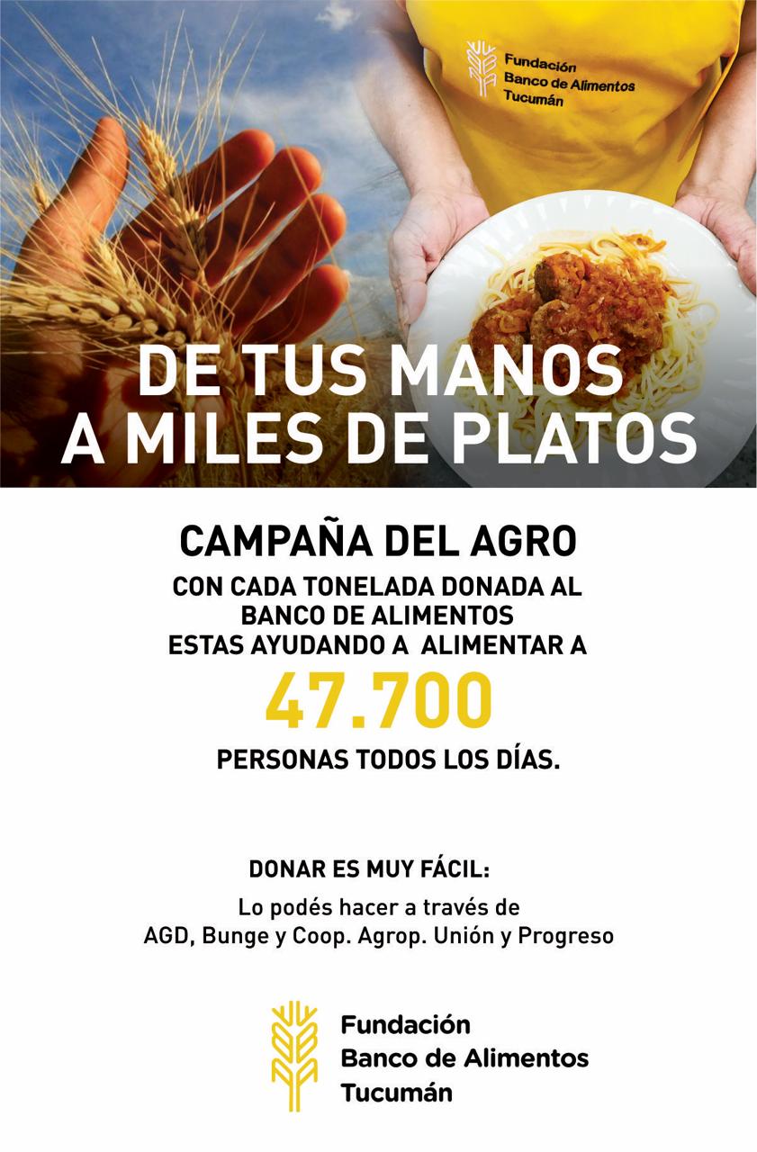 El Banco de Alimentos de Tucumán lanza su Campaña del agro 2021