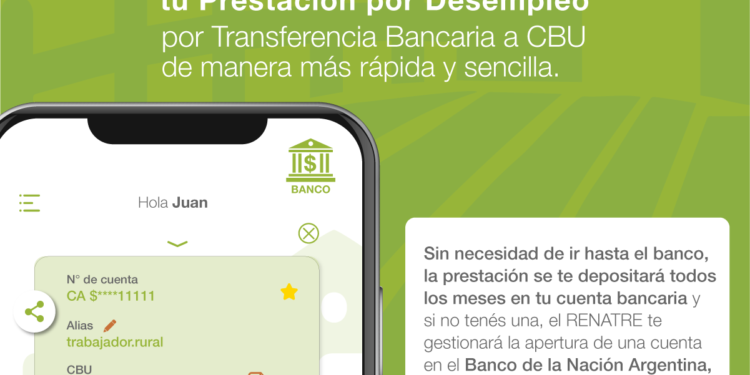 A partir de agosto la prestación por desempleo sólo podrá cobrarse por transferencia bancaria mediante CBU