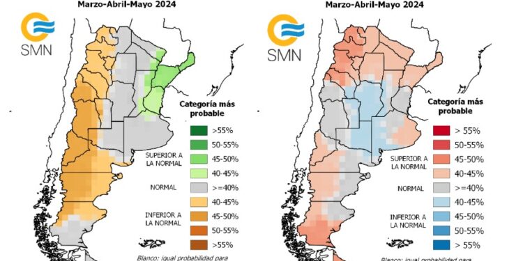 El otoño se presentaría con lluvias abundantes en el Litoral y normales en la región pampeana