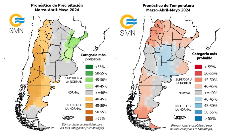 El otoño se presentaría con lluvias abundantes en el Litoral y normales en la región pampeana